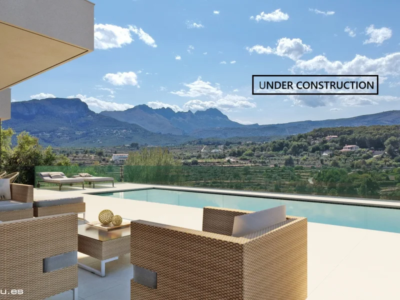 Moderne nieuwbouw villa in Empedrola II, Calpe met bergzicht