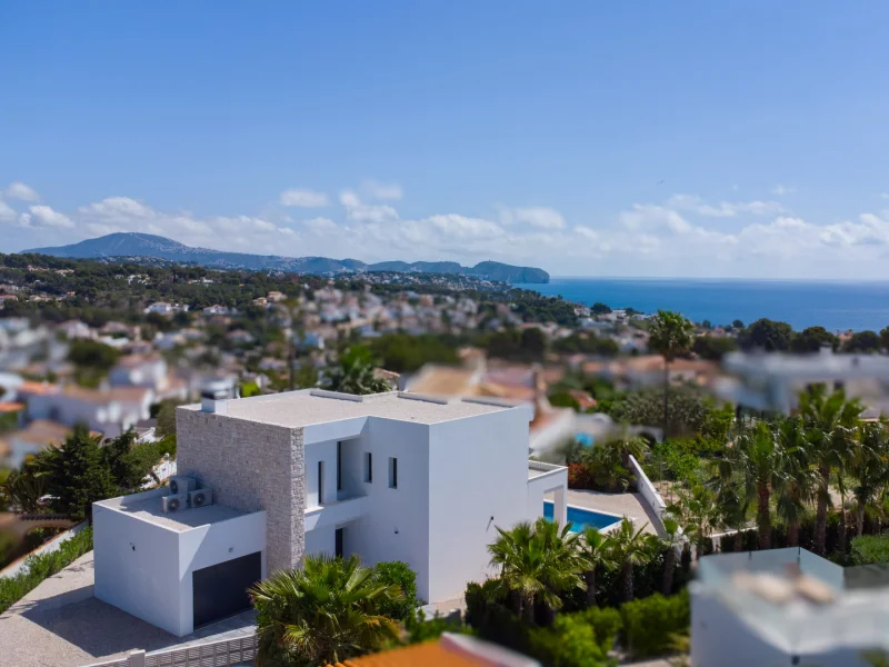 Nieuwbouw villa in Benissa, La Fustera met zeezicht