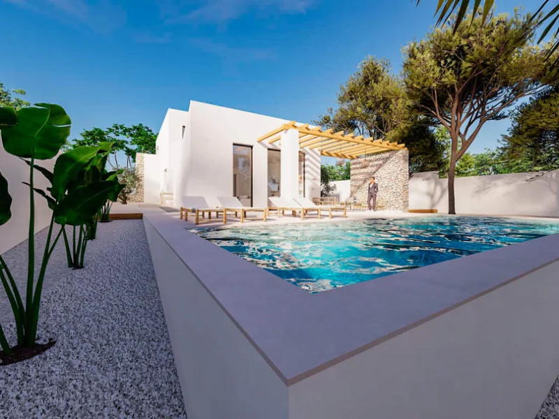Ibiza-stijl villa te koop in Moraira met privé zwembad