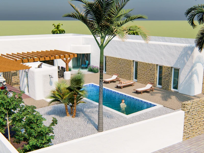 Ibizastijl villa met privézwembad in Polop