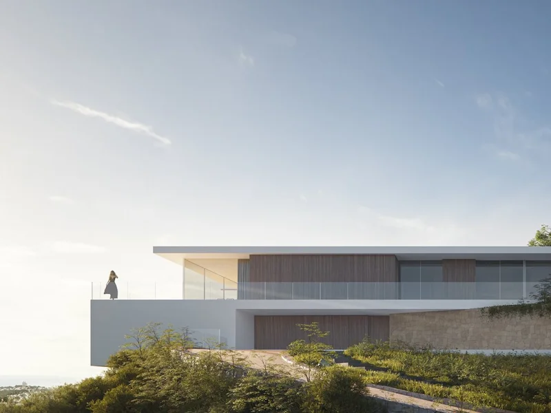 Moderne design villa in Moraira met panoramisch uitzicht