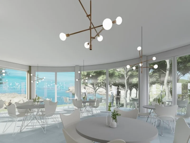 Boutique hotel en beachclub in Jávea, Cala Blanca met zeezicht