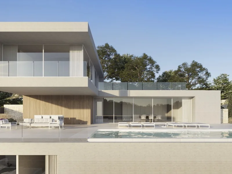 Moderne nieuwbouw villa met zeezicht in Montemar, Benissa
