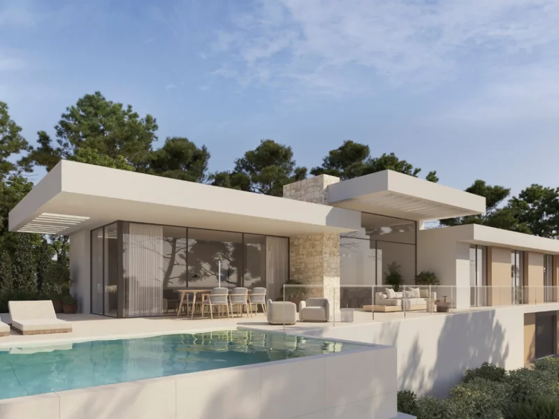 Modern villaproject in Los Molinos, Benitachell met zeezicht