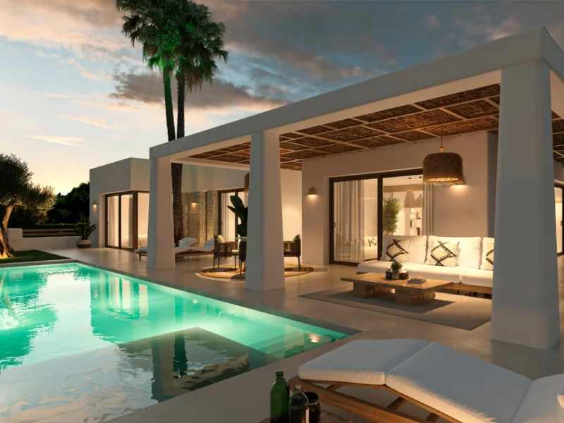 Villa in Ibizastijl in Jávea, Lomas Del Rey met zwembad