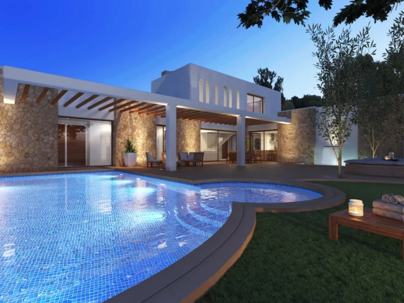 Villa in Ibiziaanse stijl te koop in Jávea met privézwembad