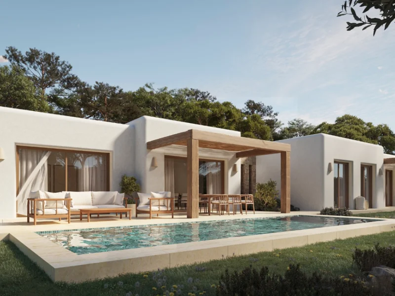 Elegante villa in Ibizastijl in Fustera Benissa met zwembad