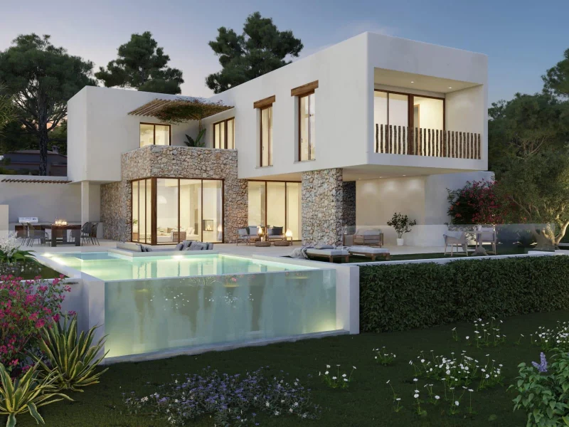 Moderne villa in Ibizastijl in Jávea met infinity zwembad