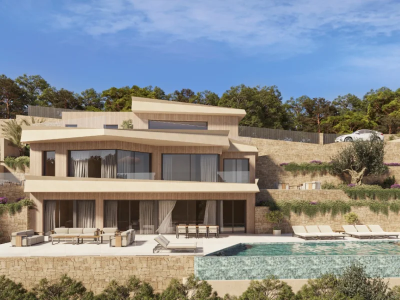 Nieuwbouw villa met vier slaapkamers en zeezicht in Benissa