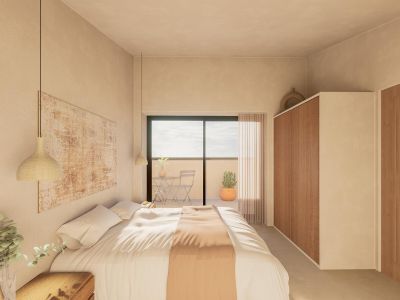 Slaapkamer met toegang tot terras
