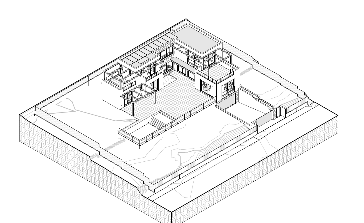 3D-architectuurplan van de villa