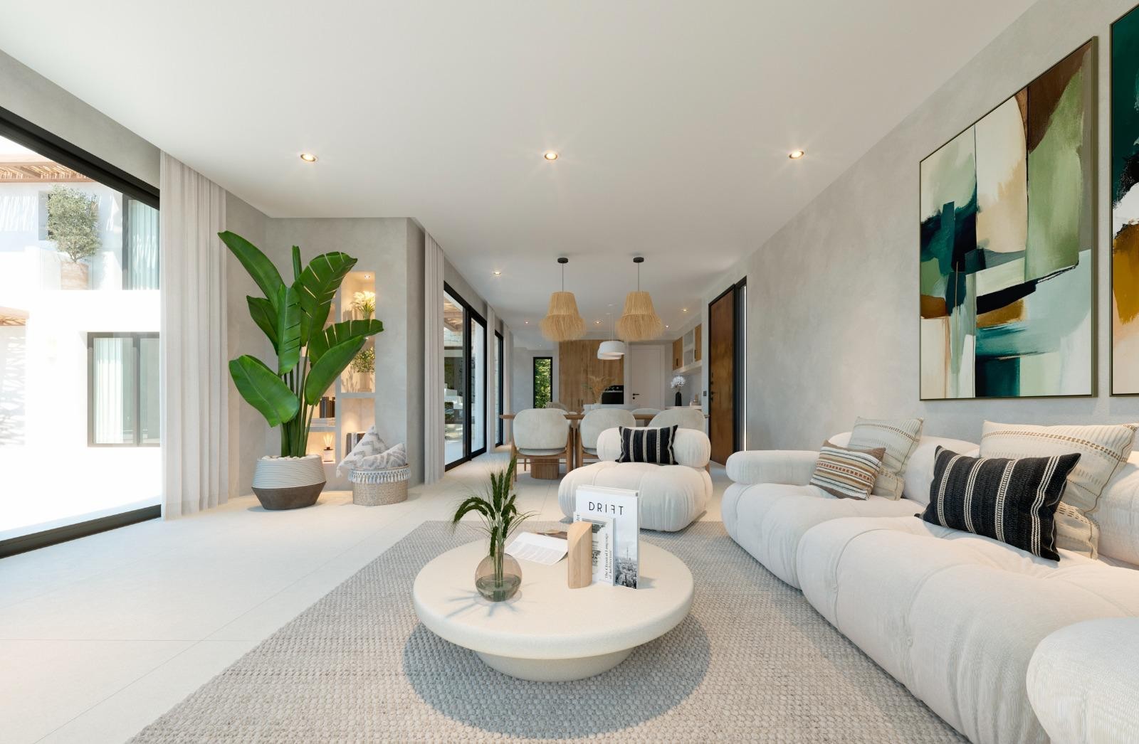Open woon- en eetkamer