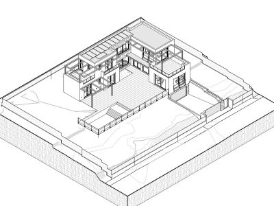 3D-architectuurplan van de villa
