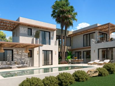 Exterieur van villa met zwembad