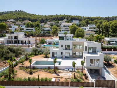 Luchtfoto van de villa