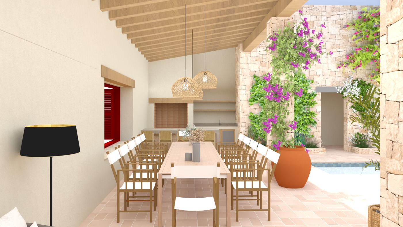 Overdekt terras en buitenpatio