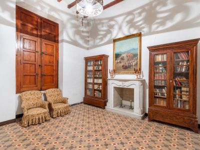 Woonkamer met open haard