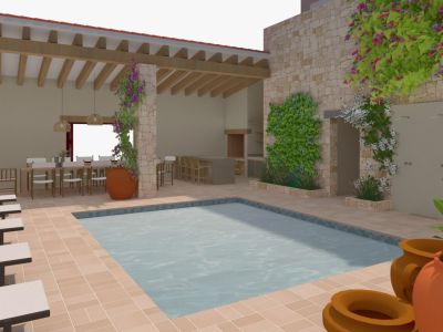 Patio met zwembad