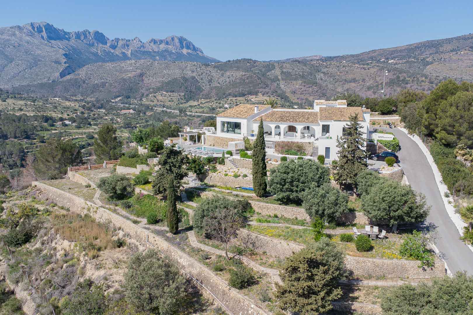 Luchtfoto van de villa