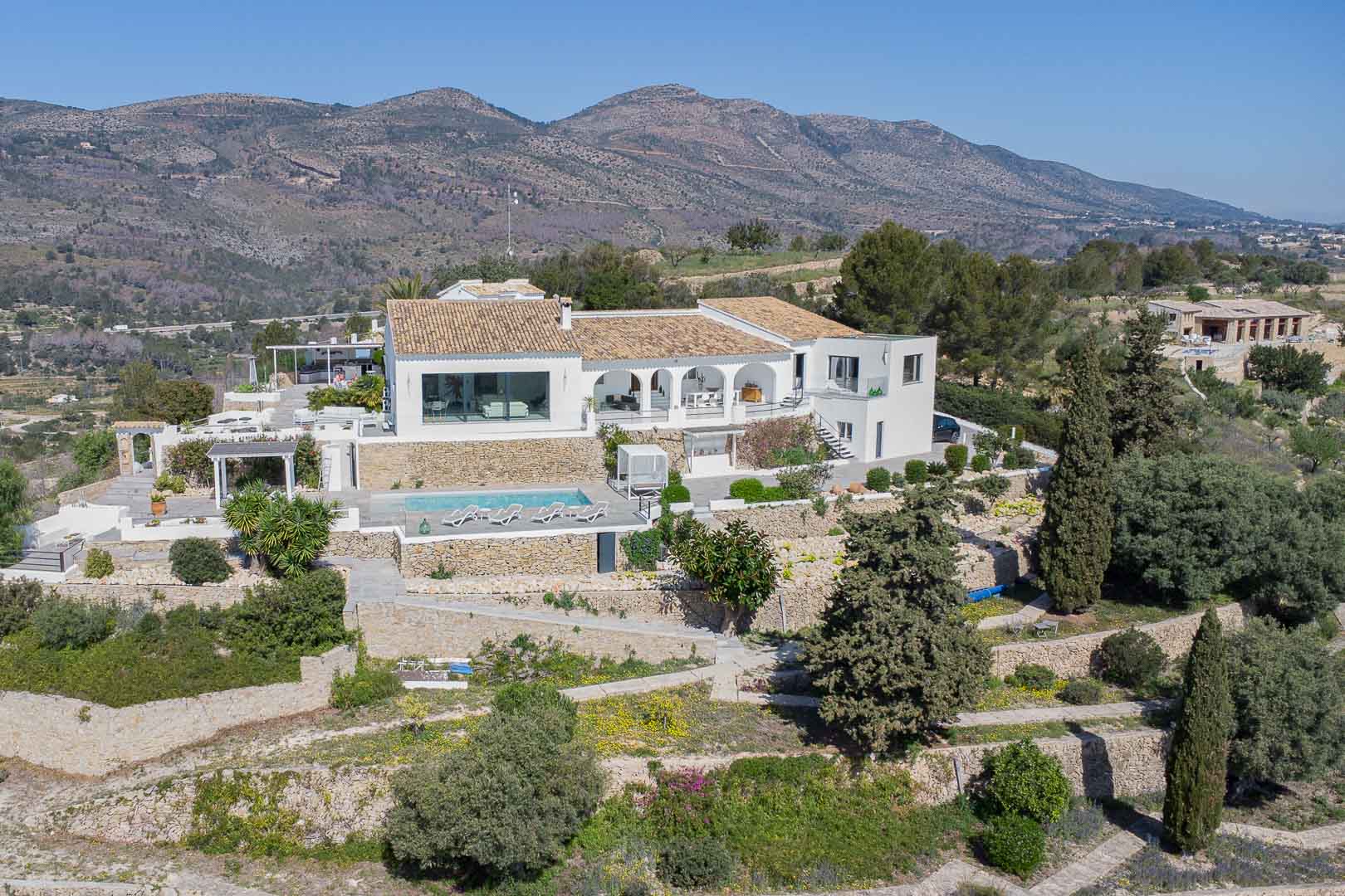Luchtfoto van de villa