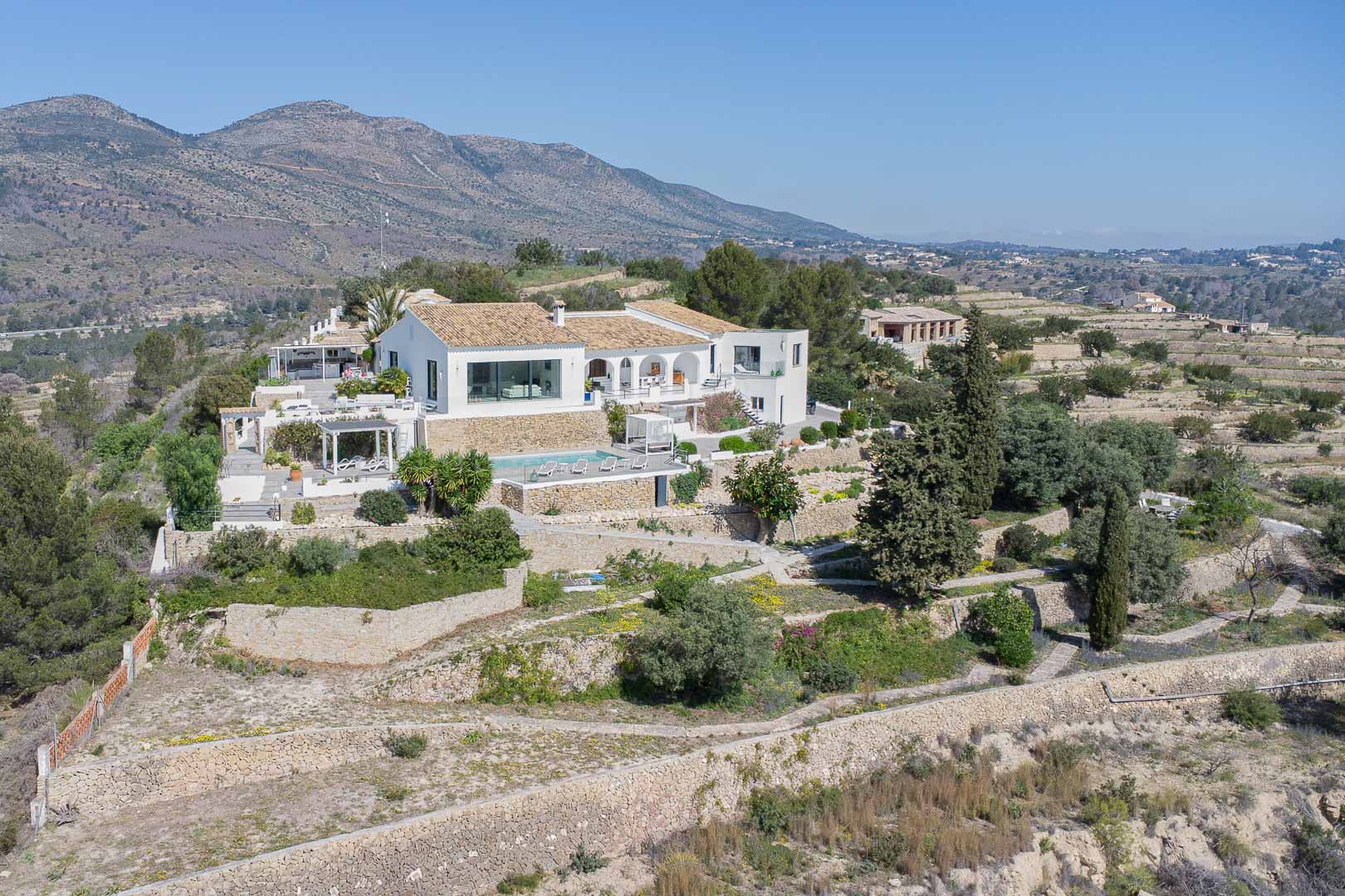 Luchtfoto van de villa