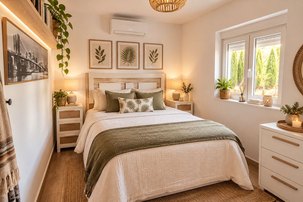 Slaapkamer met raam