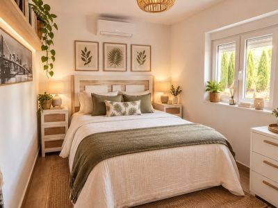 Slaapkamer met raam