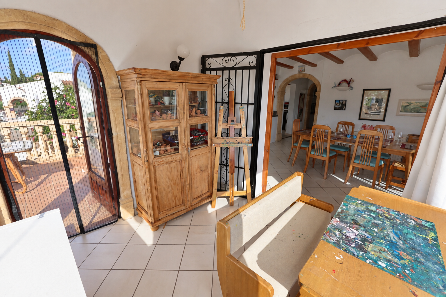 Glazen veranda en eetkamer