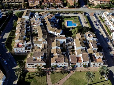 Luchtfoto van het wooncomplex