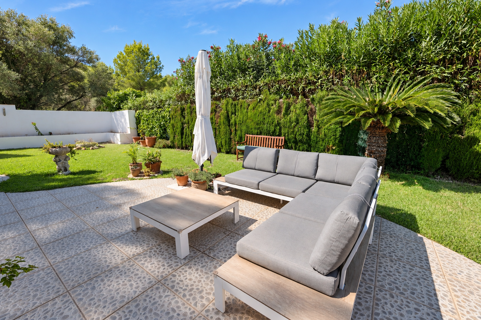 Terras en tuin
