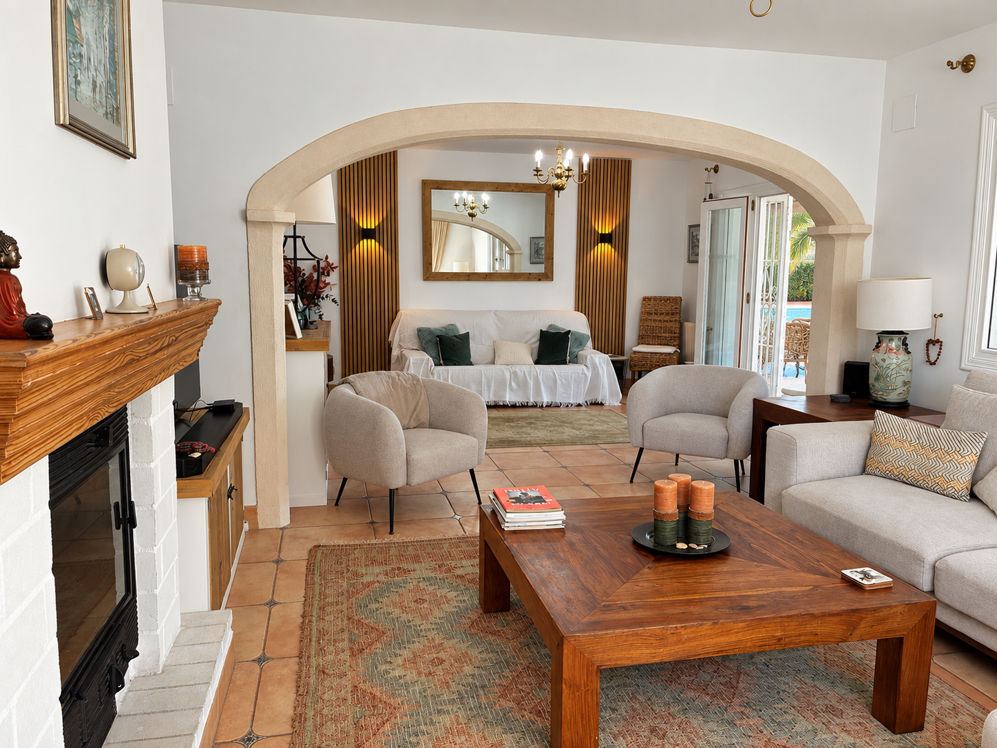 Woonkamer met haard