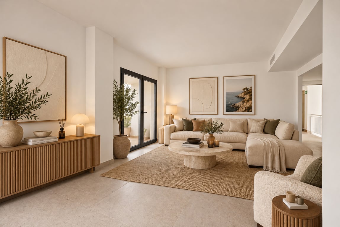 Woonkamer met toegang tot terras