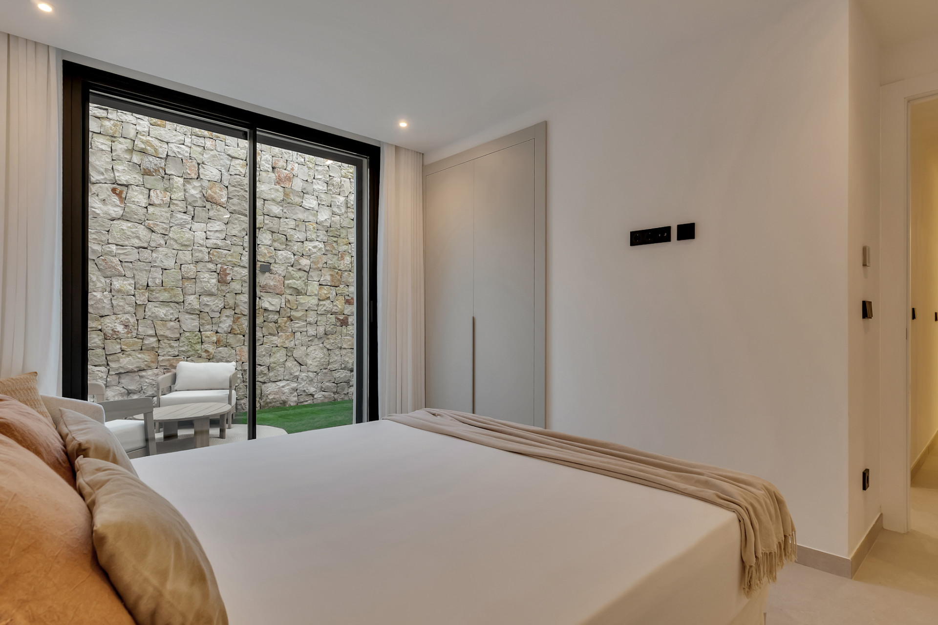 Slaapkamer met privéterras