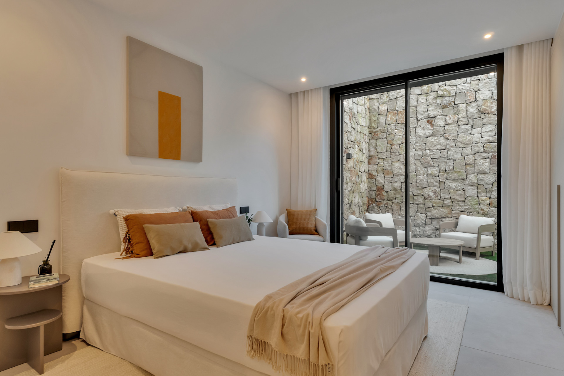 Slaapkamer met privéterras
