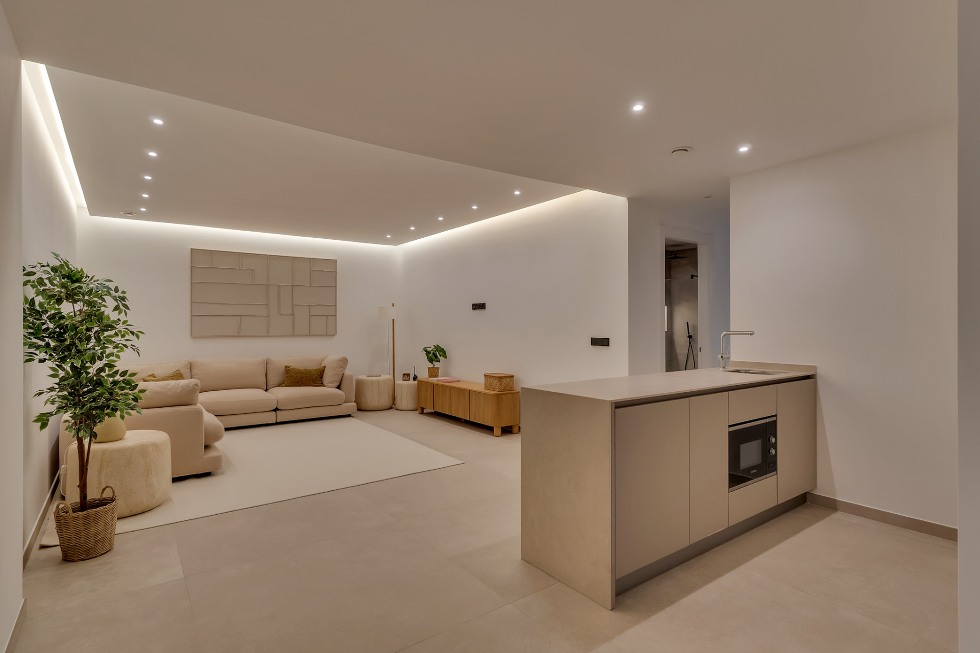 Woonkamer met open keuken