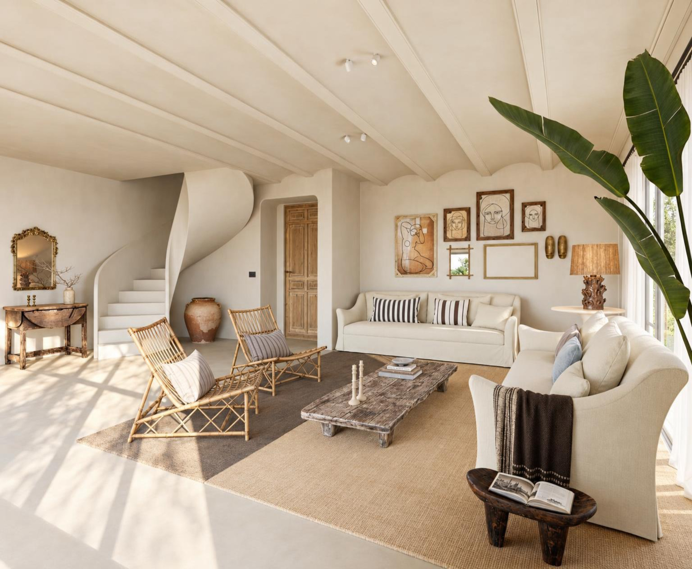 Woonkamer met trap