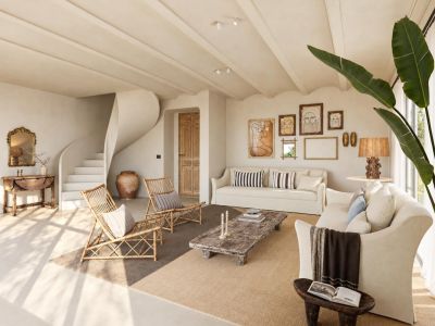 Woonkamer met trap