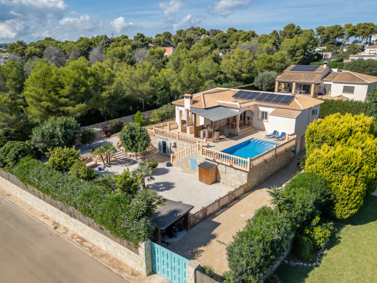 Luchtfoto van de villa