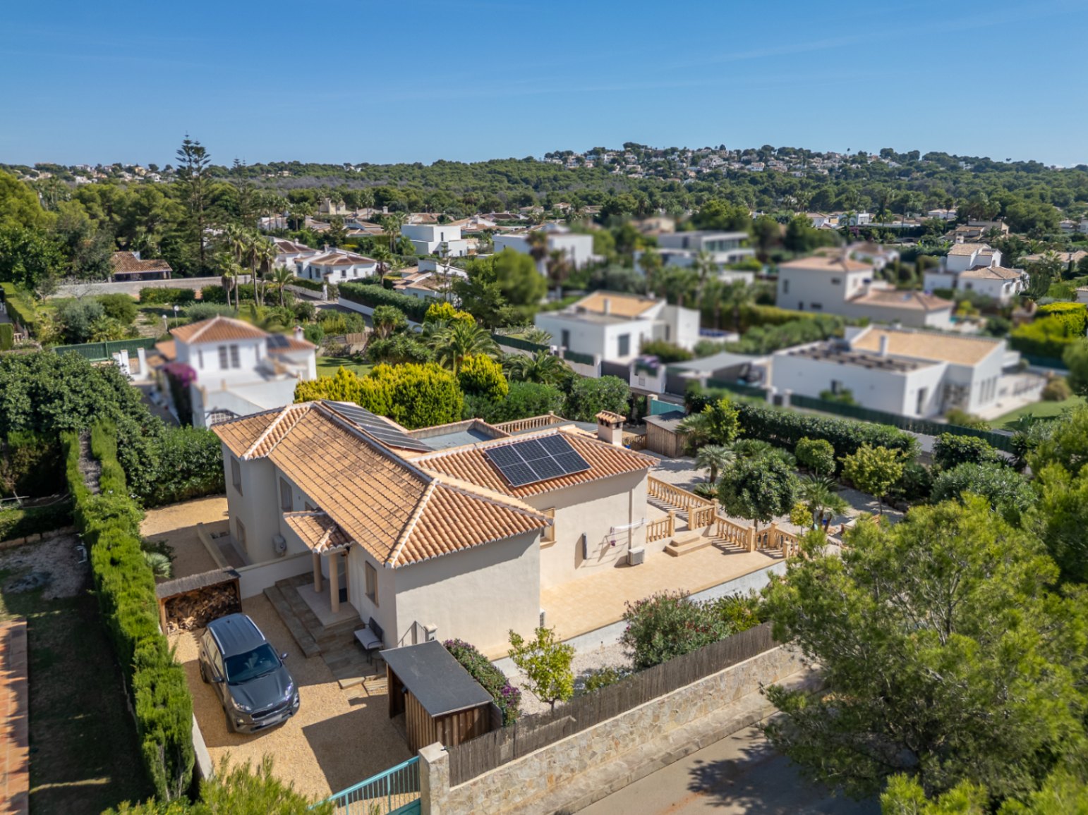 Luchtfoto van de villa