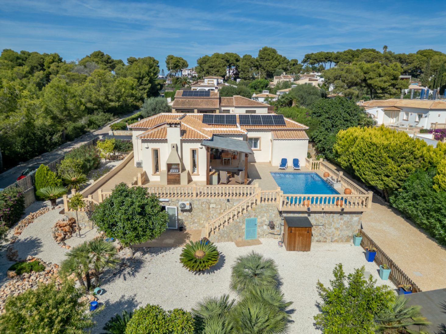 Luchtfoto van de villa