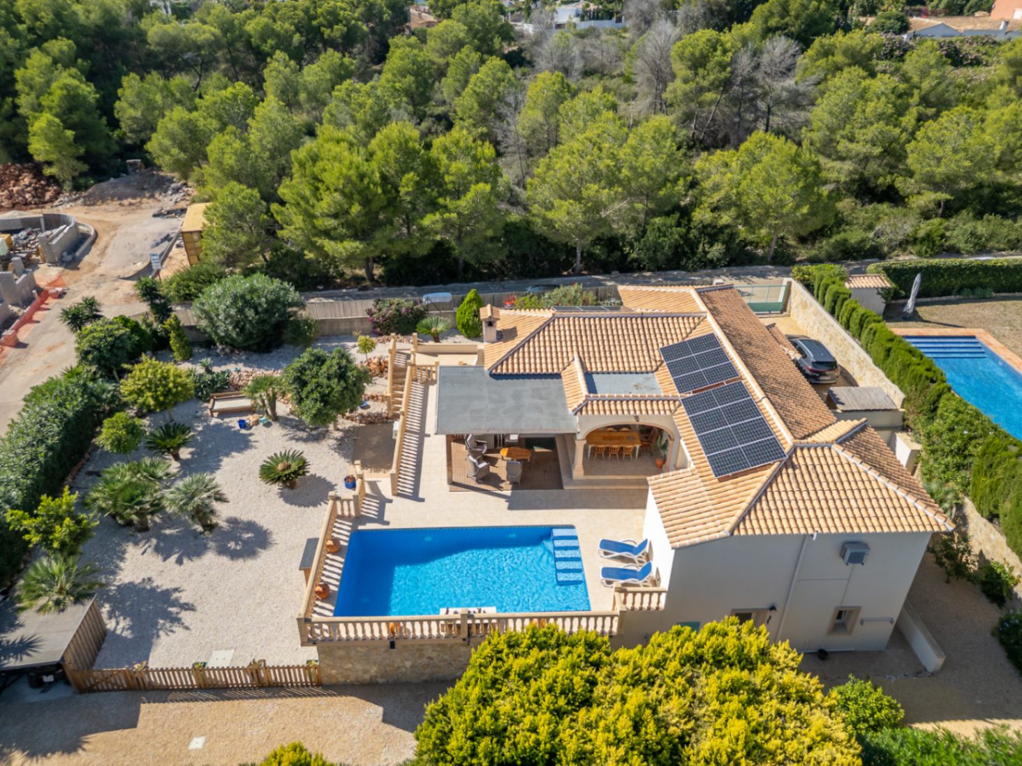 Luchtfoto van de villa
