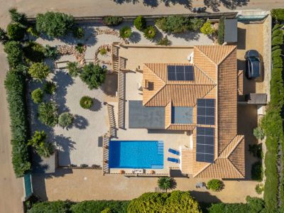 Luchtfoto van de villa