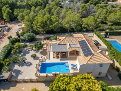 Luchtfoto van de villa