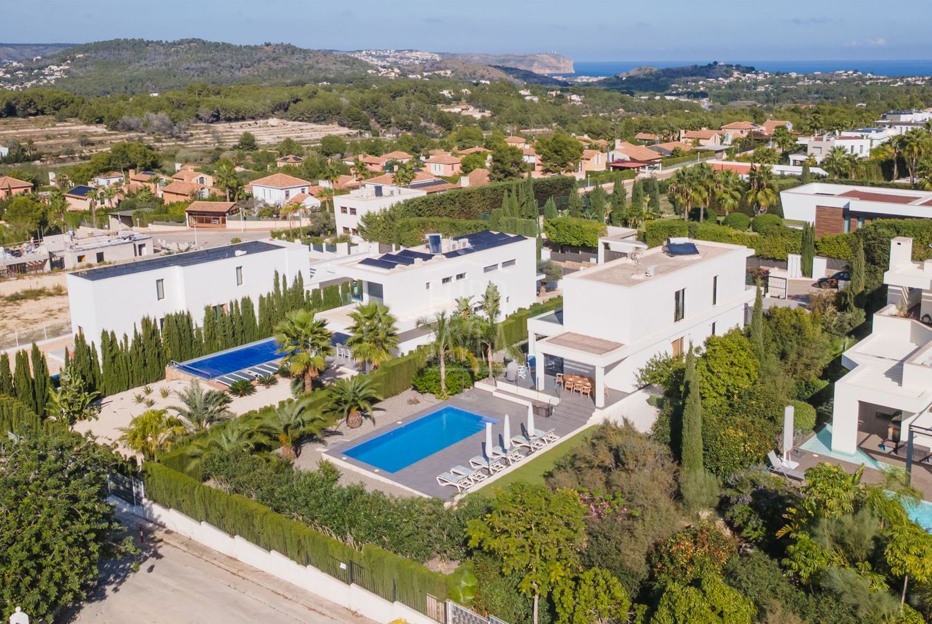 Luchtfoto van de villa
