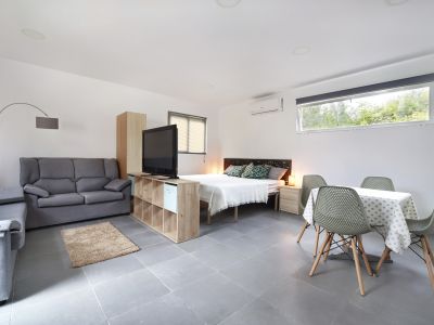 Interieur van het gastenverblijf