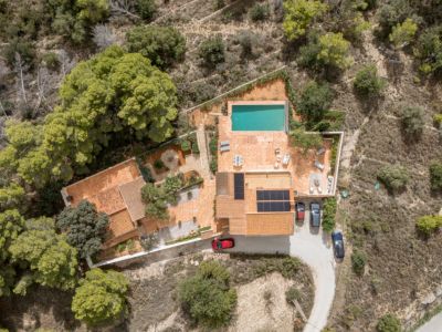 Luchtfoto van de villa