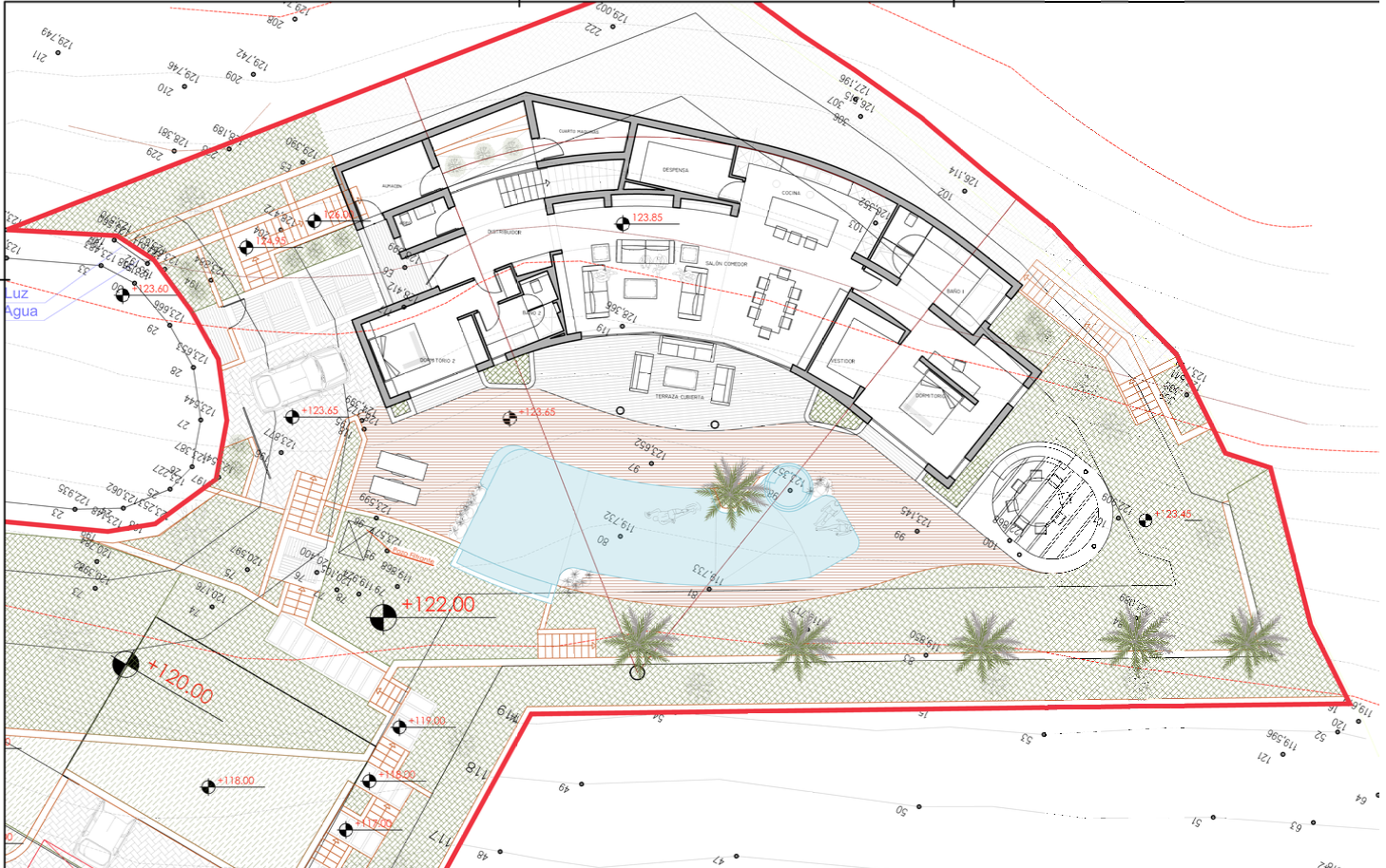 Plattegrond van de villa