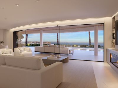 Woonkamer met uitzicht op zee