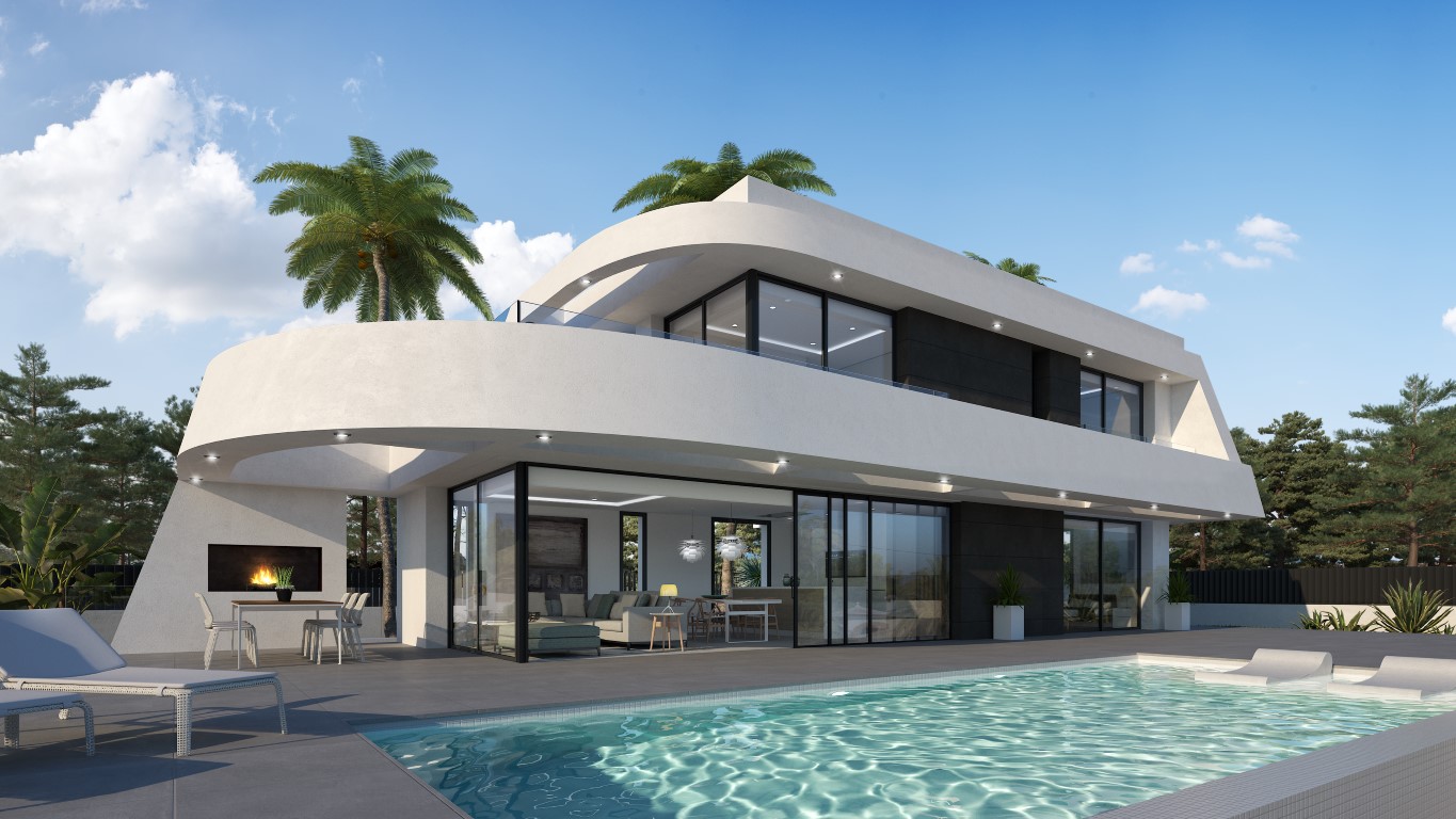Moderne villa in Jávea, Tosalet met privé zwembad