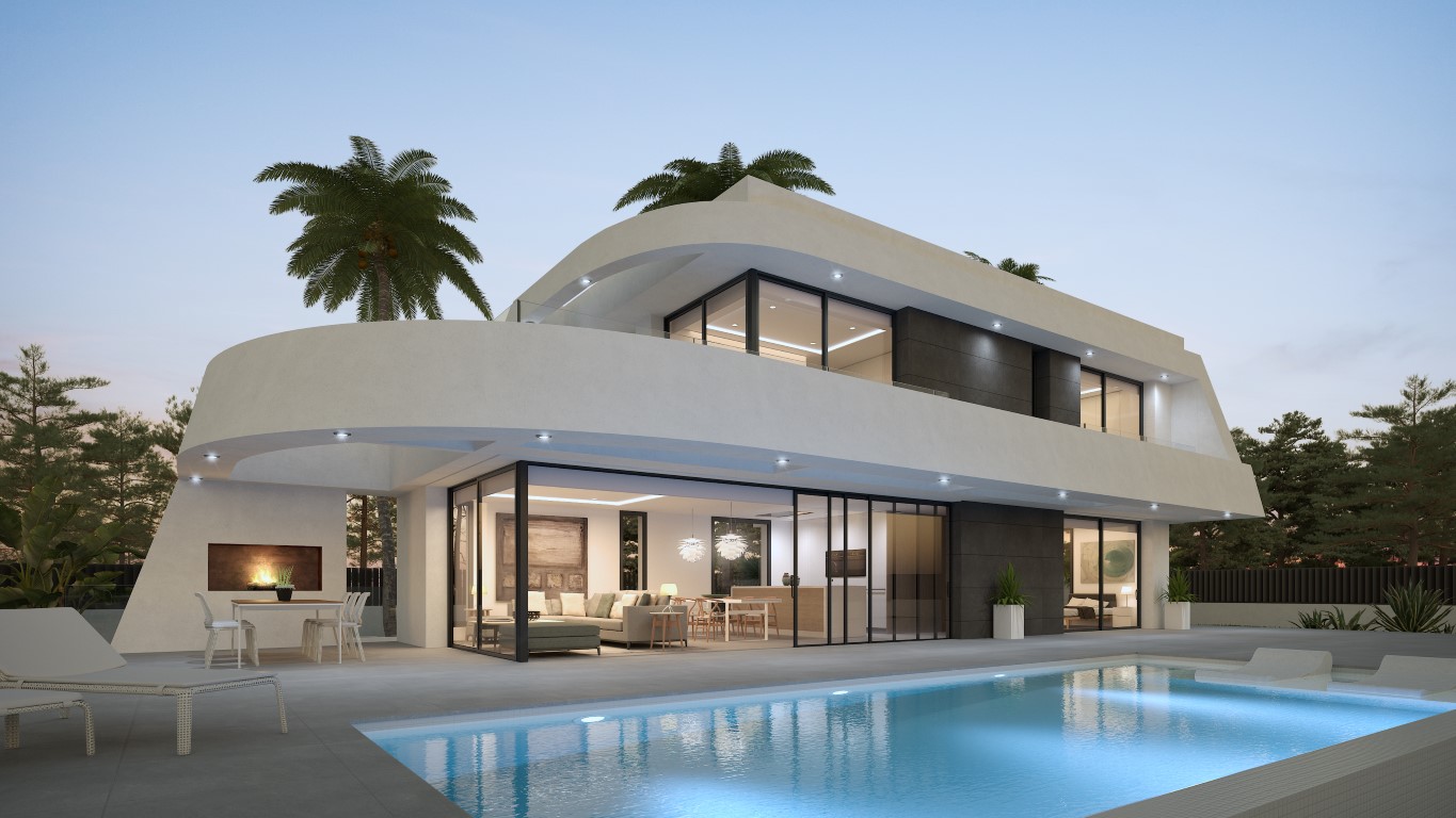 Moderne villa in Jávea, Tosalet met privé zwembad